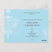 BRUILOFT UITNODIGING:: kroonluchter Briefkaart (Achterkant)