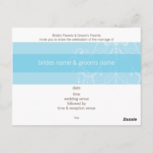 BRUILOFT UITNODIGING:: kroonluchter Briefkaart (Achterkant)