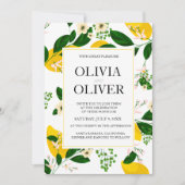 Bruiloft uitnodiging Lemon geel bruiloft uitnodigi (Voorkant)