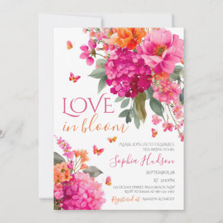 Bruiloft uitnodiging Love in Bloom, bloemige bruil