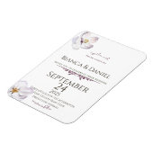 Bruiloft uitnodiging magneet, Water Color Blossom Magneet (Linkerzijde)