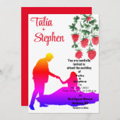 Bruiloft uitnodiging met bruidegom (Voorkant / Achterkant)