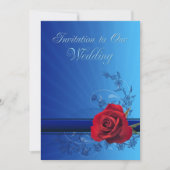 Bruiloft uitnodiging met een rode roos van liefde (Voorkant)