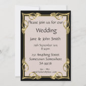 Bruiloft uitnodiging met een rode roos van liefde (Achterkant)