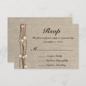 Bruiloft uitnodiging met jute touw kralen op ambac (Voorkant / Achterkant)