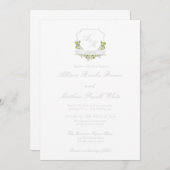 Bruiloft uitnodiging met kuif (Voorkant / Achterkant)
