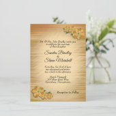 Bruiloft uitnodiging met landelijke bloemen (Staand voorkant)