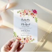 Bruiloft uitnodiging met landelijke bloemenprint