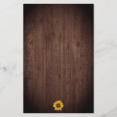 Bruiloft uitnodiging met landelijke zonnebloemen e (Achterkant)