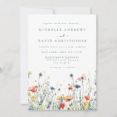 Bruiloft uitnodiging met levendige wilde bloemen (Voorkant)