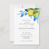 Bruiloft uitnodiging met QR Code Botanische Citroe (Voorkant)