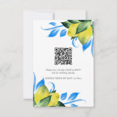 Bruiloft uitnodiging met QR Code Botanische Citroe (Achterkant)