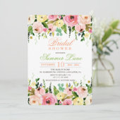 Bruiloft uitnodiging met rustieke bloemen (Staand voorkant)