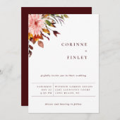 Bruiloft uitnodiging met rustieke herfstboeket (Voorkant / Achterkant)