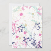 Bruiloft uitnodiging met speelse botanische illust (Achterkant)