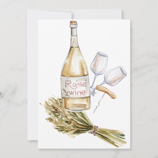 Bruiloft uitnodiging met wijnmakerij thema (Achterkant)