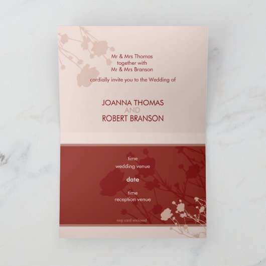 BRUILOFT UITNODIGING: Michelle W. Feestdagen Kaart (Binnen)