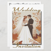 Bruiloft Uitnodiging paar in de bossen - Herfst (Voorkant / Achterkant)