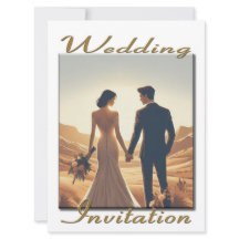 Bruiloft Uitnodiging paar in de zonsondergang