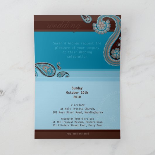 BRUILOFT UITNODIGING:: paisley landschap (Binnen)