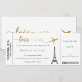 Bruiloft uitnodiging, Paris bruiloft uitnodigen, l Kaart (Voorkant / Achterkant)