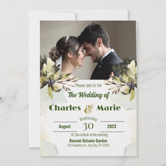 Bruiloft Uitnodiging Personaliseer ontwerp (Voorkant)