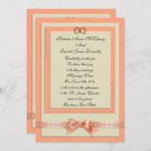 Bruiloft Uitnodiging perzik en room (Voorkant / Achterkant)
