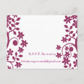 Bruiloft uitnodiging-pruim wervelingen en bloemen uitnodiging briefkaart (Achterkant)