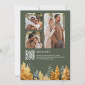 Bruiloft Uitnodiging QR Code Rustieke Herfst Bos F (Achterkant)