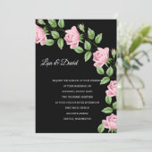 Bruiloft uitnodiging-roze rozen kaart (Staand voorkant)