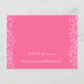 Bruiloft uitnodiging Roze Swirls en Bloemen (Achterkant)