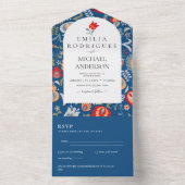 Bruiloft Uitnodiging Spaans Engels Rsvp FOLKART (Binnen)