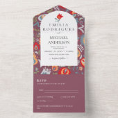 Bruiloft Uitnodiging Spaans Engels Rsvp FOLKART (Binnen)