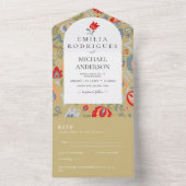 Bruiloft Uitnodiging Spaans Engels Rsvp FOLKART (Binnen)