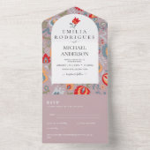 Bruiloft Uitnodiging Spaans Engels Rsvp FOLKART (Binnen)