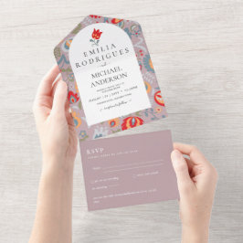 Bruiloft Uitnodiging Spaans Engels Rsvp FOLKART