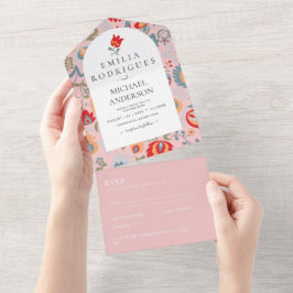 Bruiloft Uitnodiging Spaans Engels Rsvp FOLKART