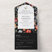 Bruiloft Uitnodiging Spaans Engels Rsvp FOLKART (Binnen)