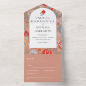 Bruiloft Uitnodiging Spaans Engels Rsvp FOLKART (Binnen)