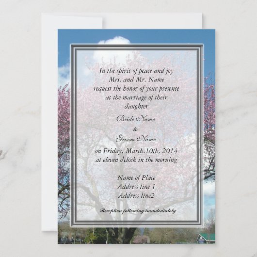 bruiloft, uitnodiging van de ouder van bride (Voorkant)