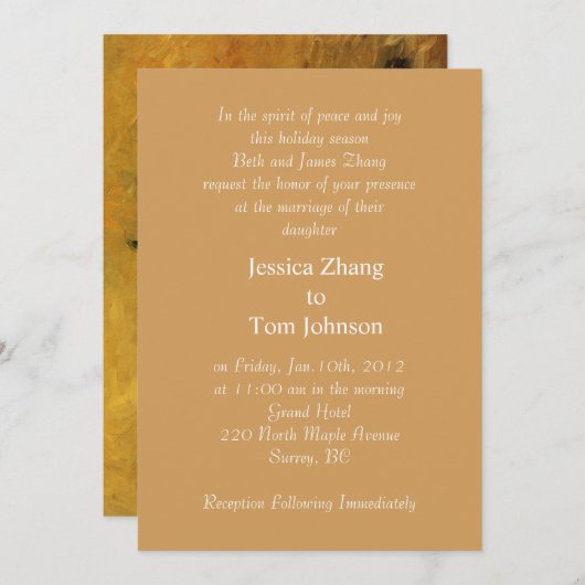 bruiloft, uitnodiging van de ouders van bride (Voorkant / Achterkant)