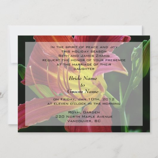 bruiloft, uitnodiging van de ouders van bride (Voorkant)