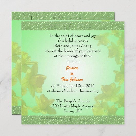 bruiloft, uitnodiging van de ouders van bride (Voorkant / Achterkant)