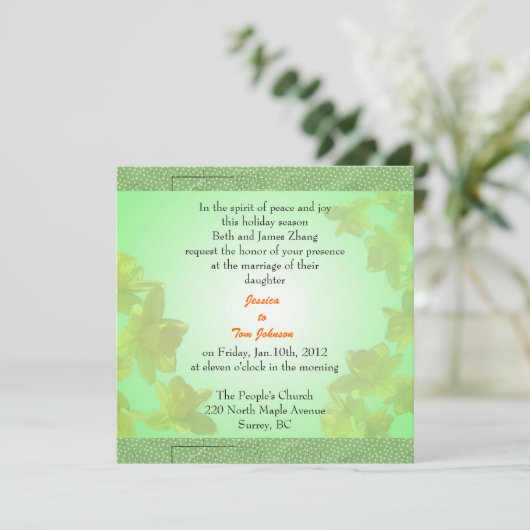 bruiloft, uitnodiging van de ouders van bride (Staand voorkant)