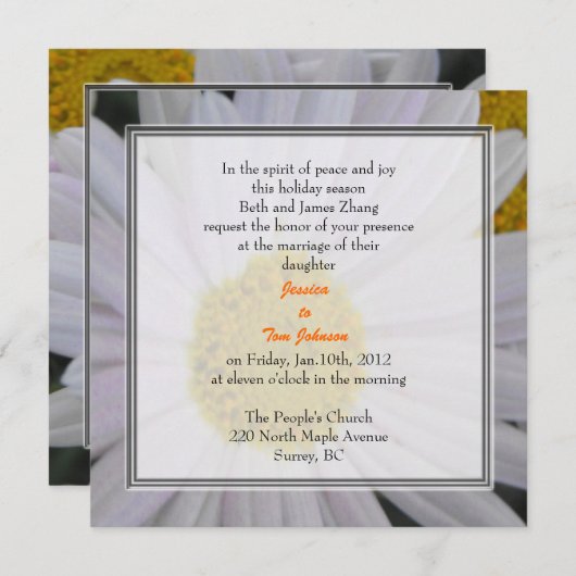 bruiloft, uitnodiging van de ouders van bride (Voorkant / Achterkant)