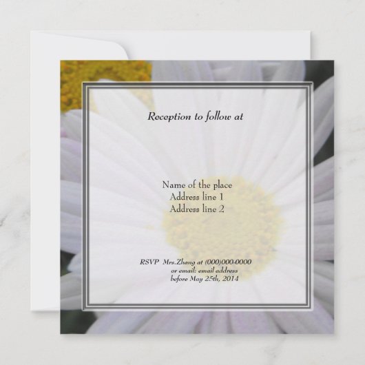 bruiloft, uitnodiging van de ouders van bride (Achterkant)