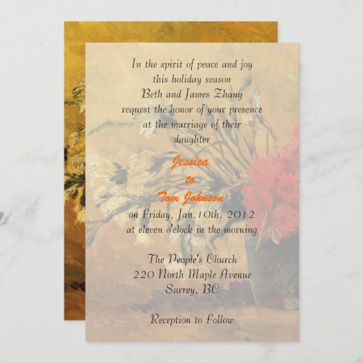 bruiloft, uitnodiging van de ouders van bride (Voorkant / Achterkant)