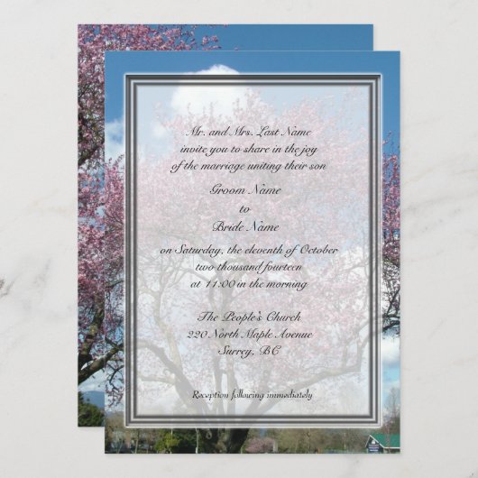 bruiloft , uitnodiging van de ouders van groom - b (Voorkant / Achterkant)