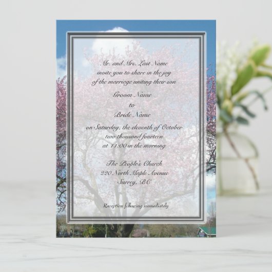 bruiloft , uitnodiging van de ouders van groom - b (Staand voorkant)