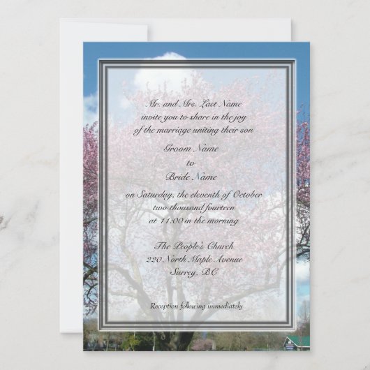 bruiloft , uitnodiging van de ouders van groom - b (Voorkant)